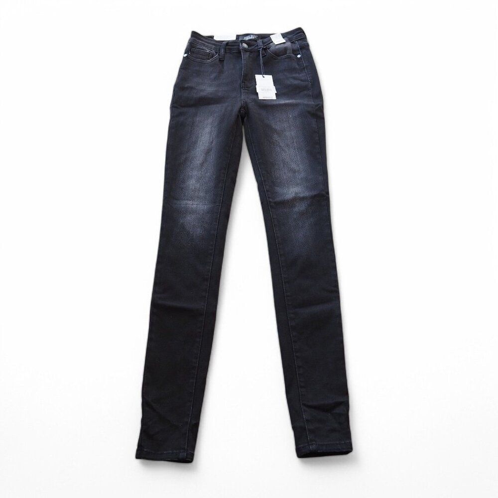 Judy Blue High Waisted Skinny Fit  Jeans Distressed Black Women's 1/25‎